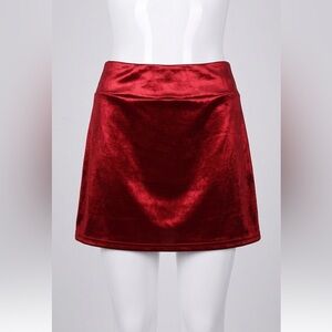 Wet Seal Rich Vibrant Metallic Red Satin-Look Mini Skirt Women’s Medium